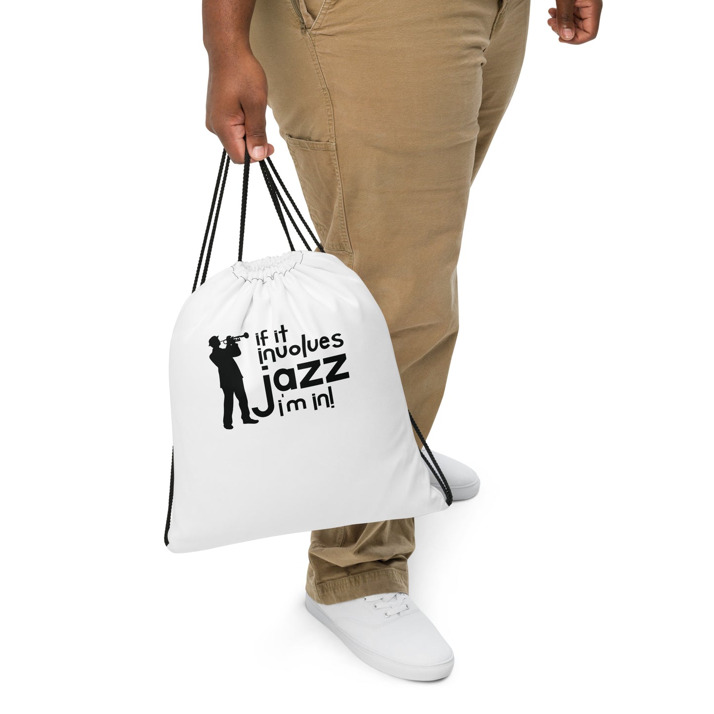 If it Involves Jazz, I'm In! Drawstring Bag