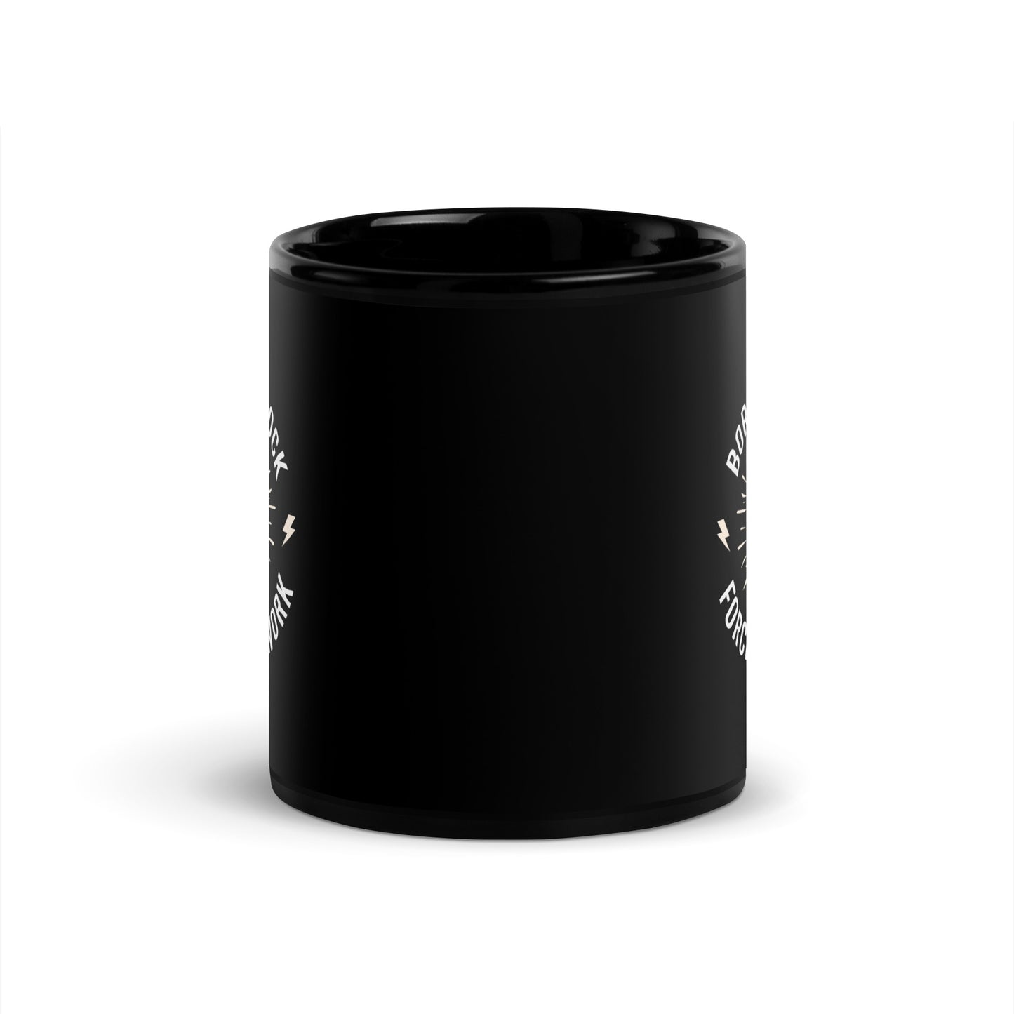 Born To Rock, Forced To Work Black Mug