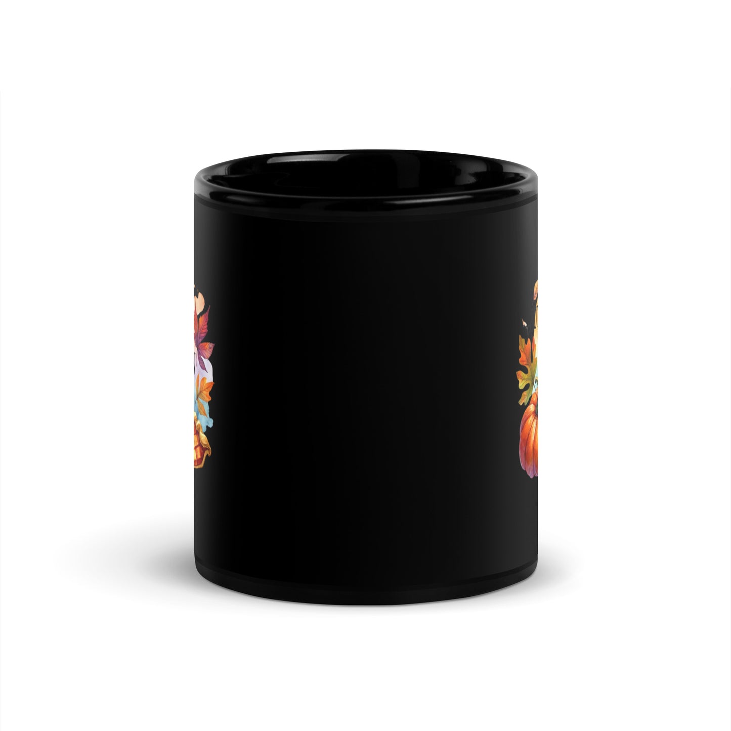 Autumn Skies and Pumpkin Pies Black Mug