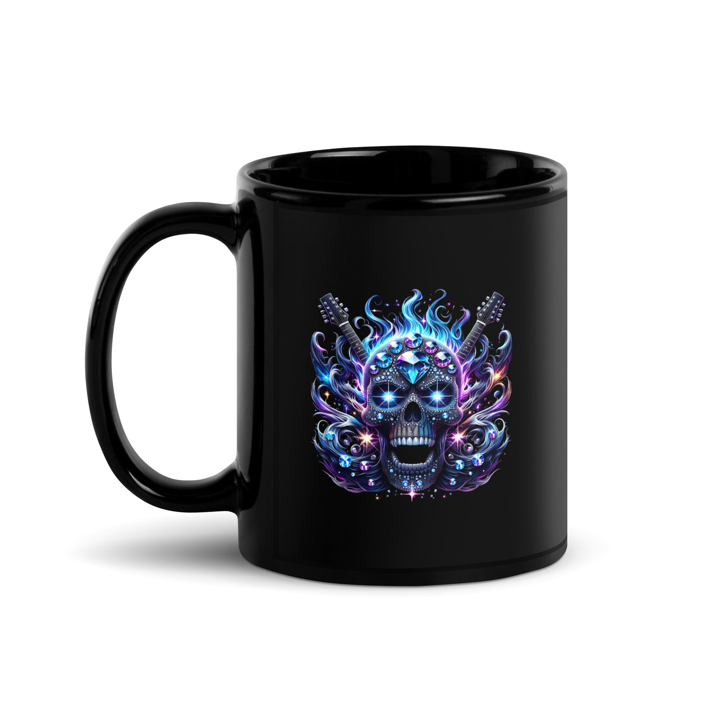 Diamond Skull Bling Black Mug