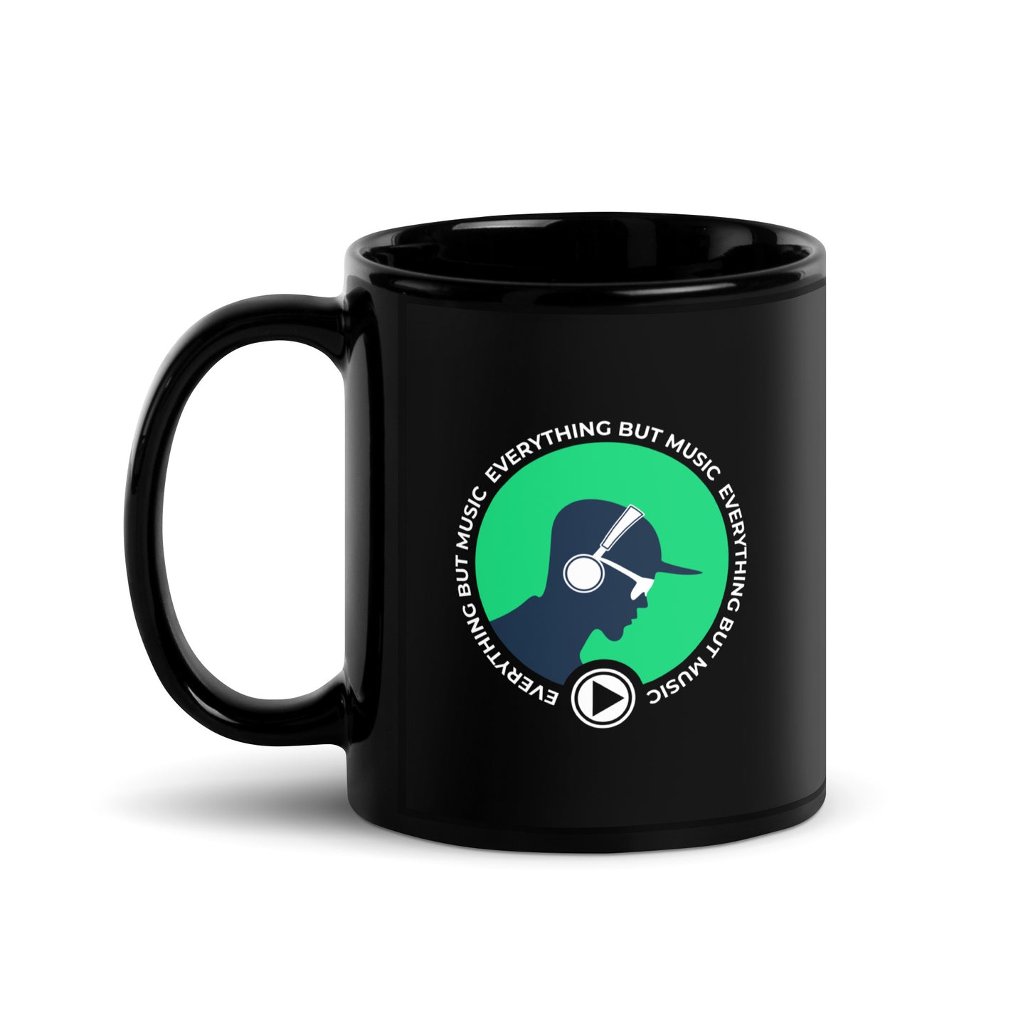 Everything But Music Black Mug