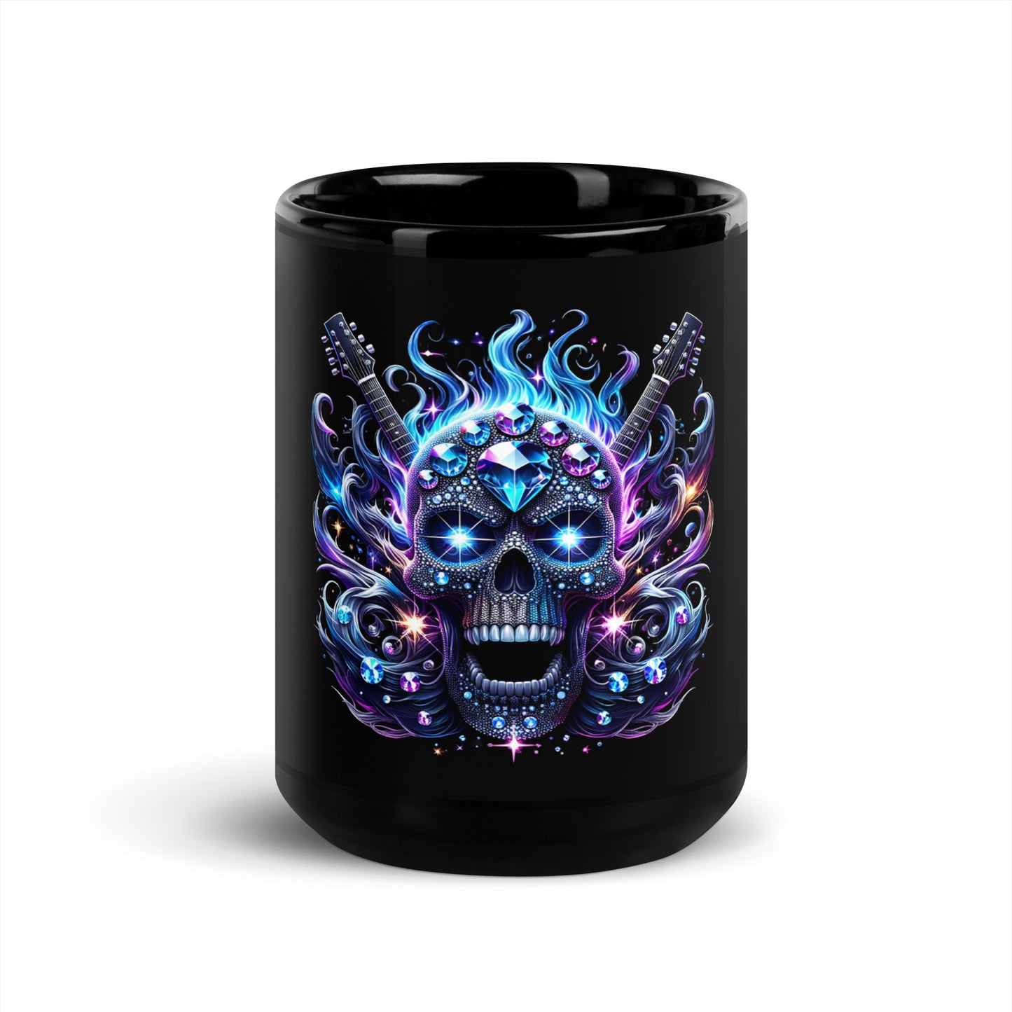 Diamond Skull Bling Black Mug