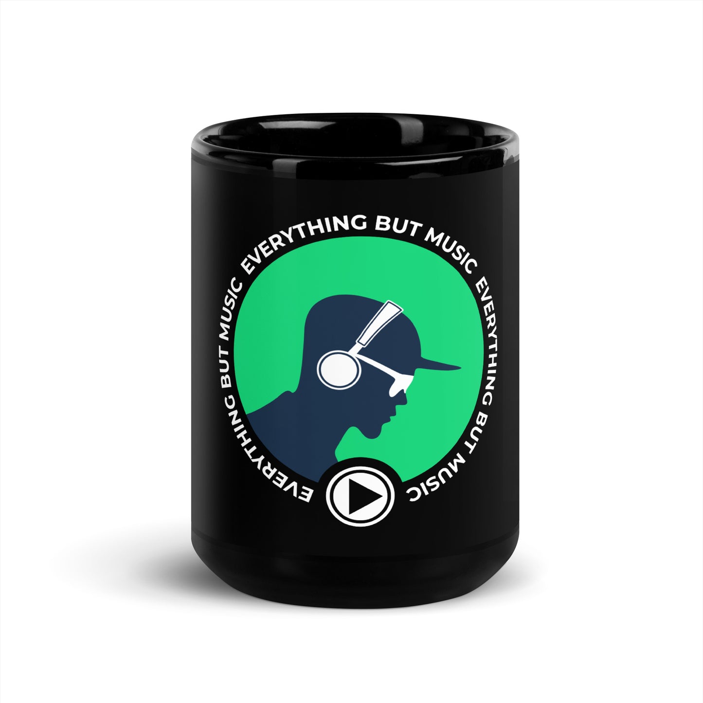 Everything But Music Black Mug