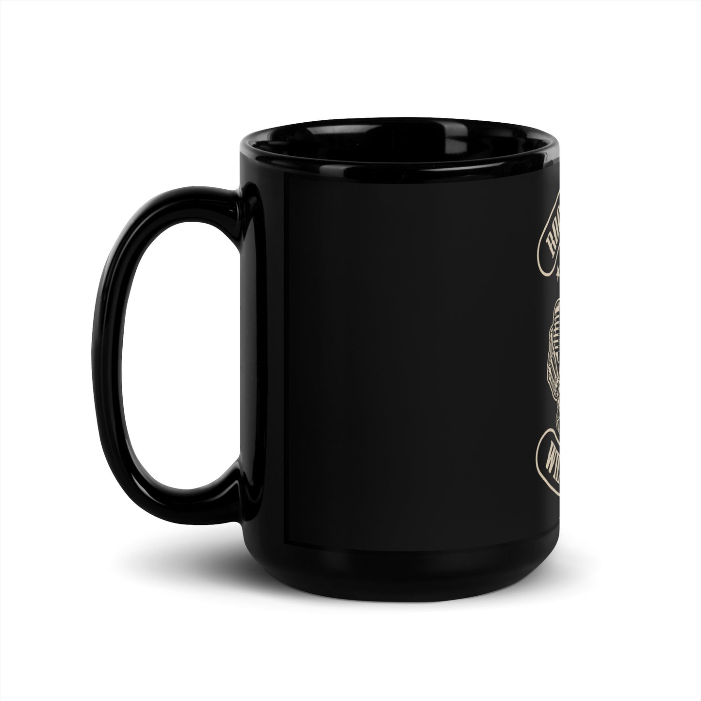 Rock and Roll Will Never Die Black Mug