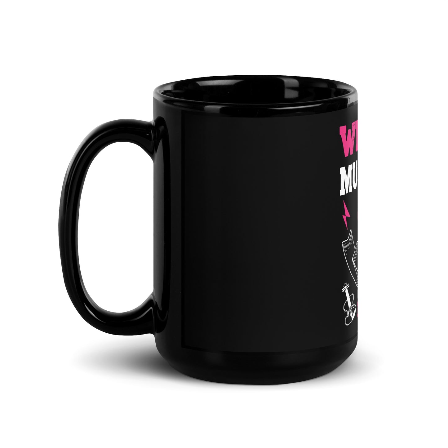 Without Music, Life Would Be A Mistake Pink Black Mug