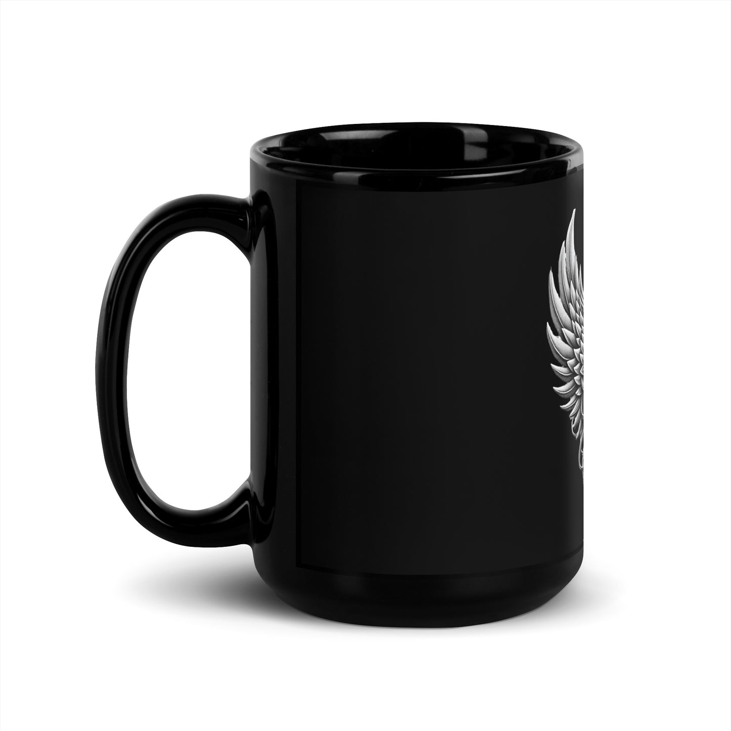 Guitar Angel Wings Black Mug