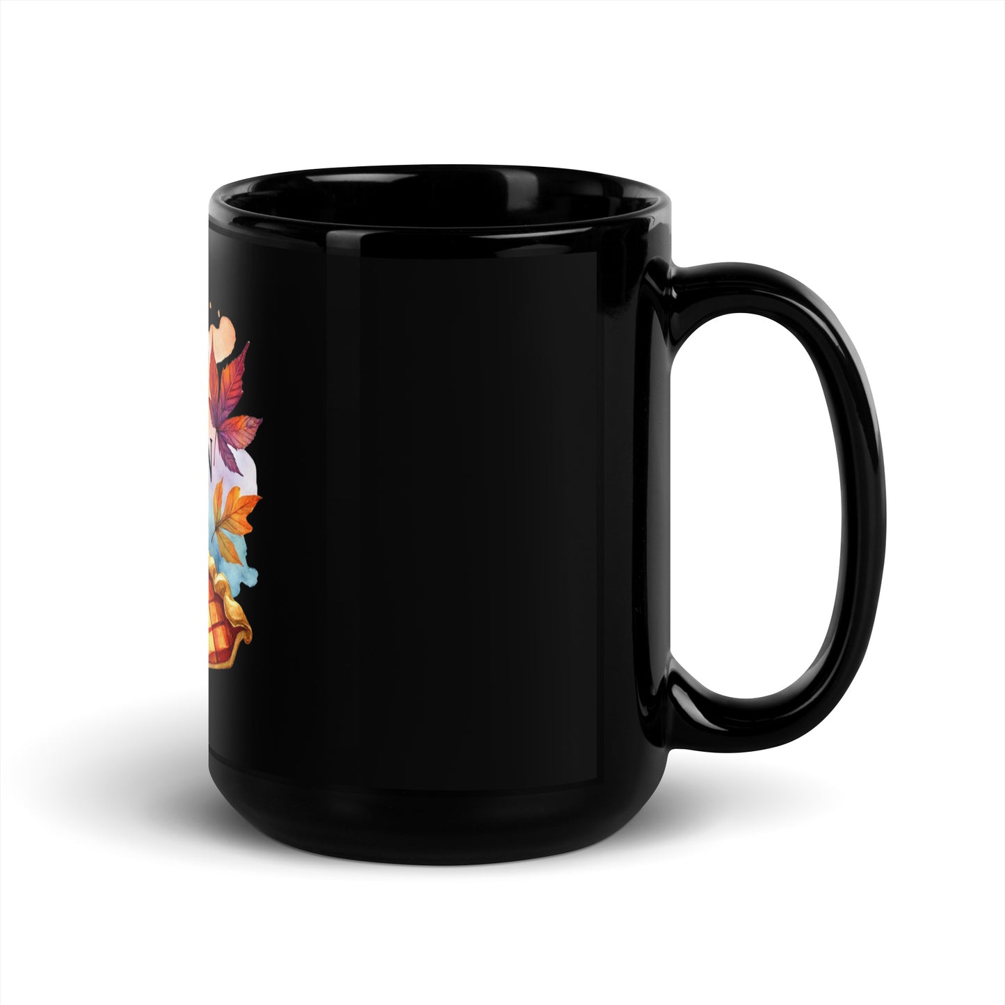 Autumn Skies and Pumpkin Pies Black Mug
