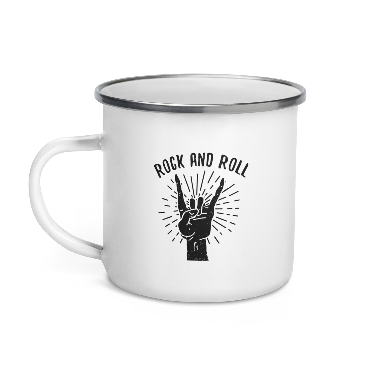 Rock and Roll Hand Enamel Mug