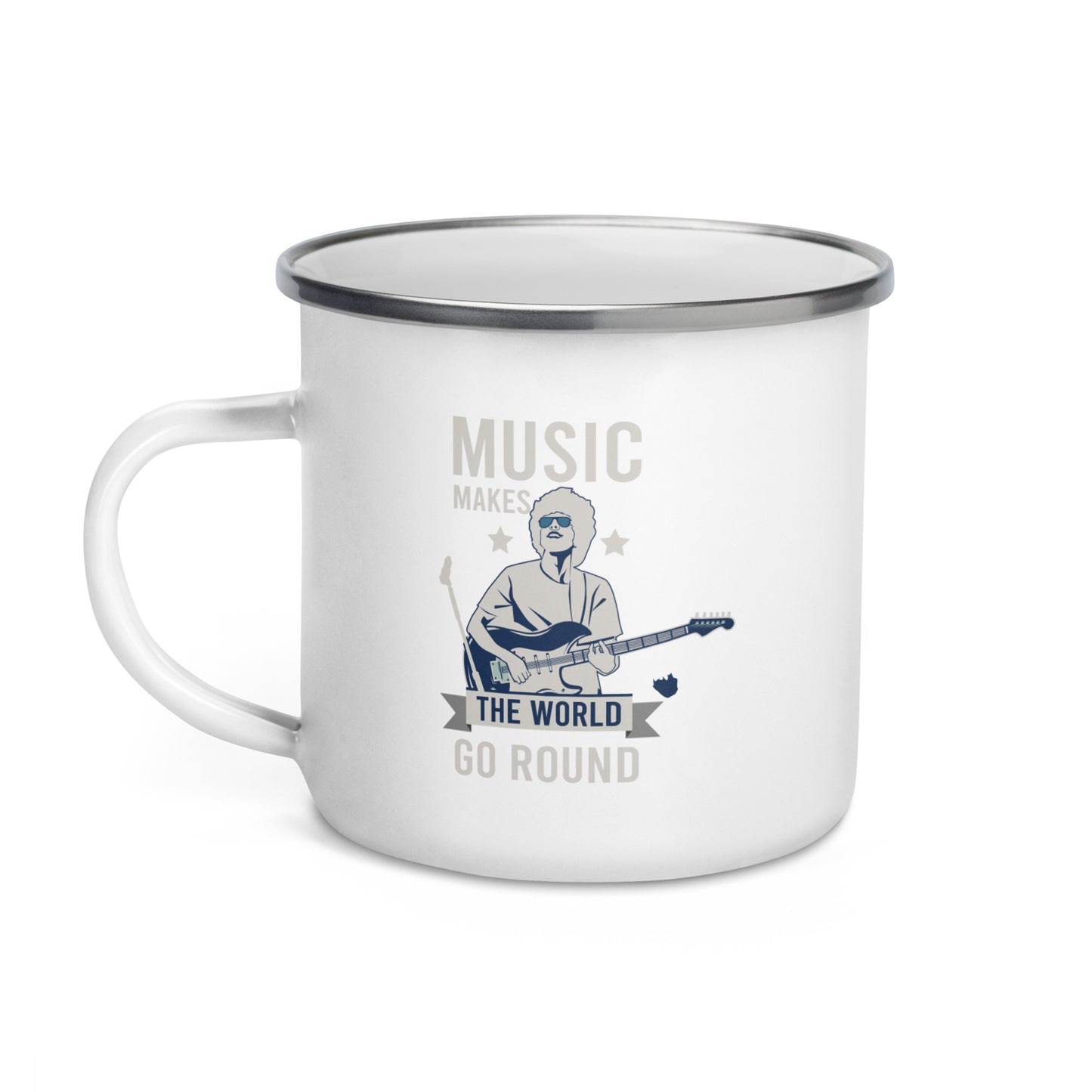 Music Makes The World Go Round Enamel Mug