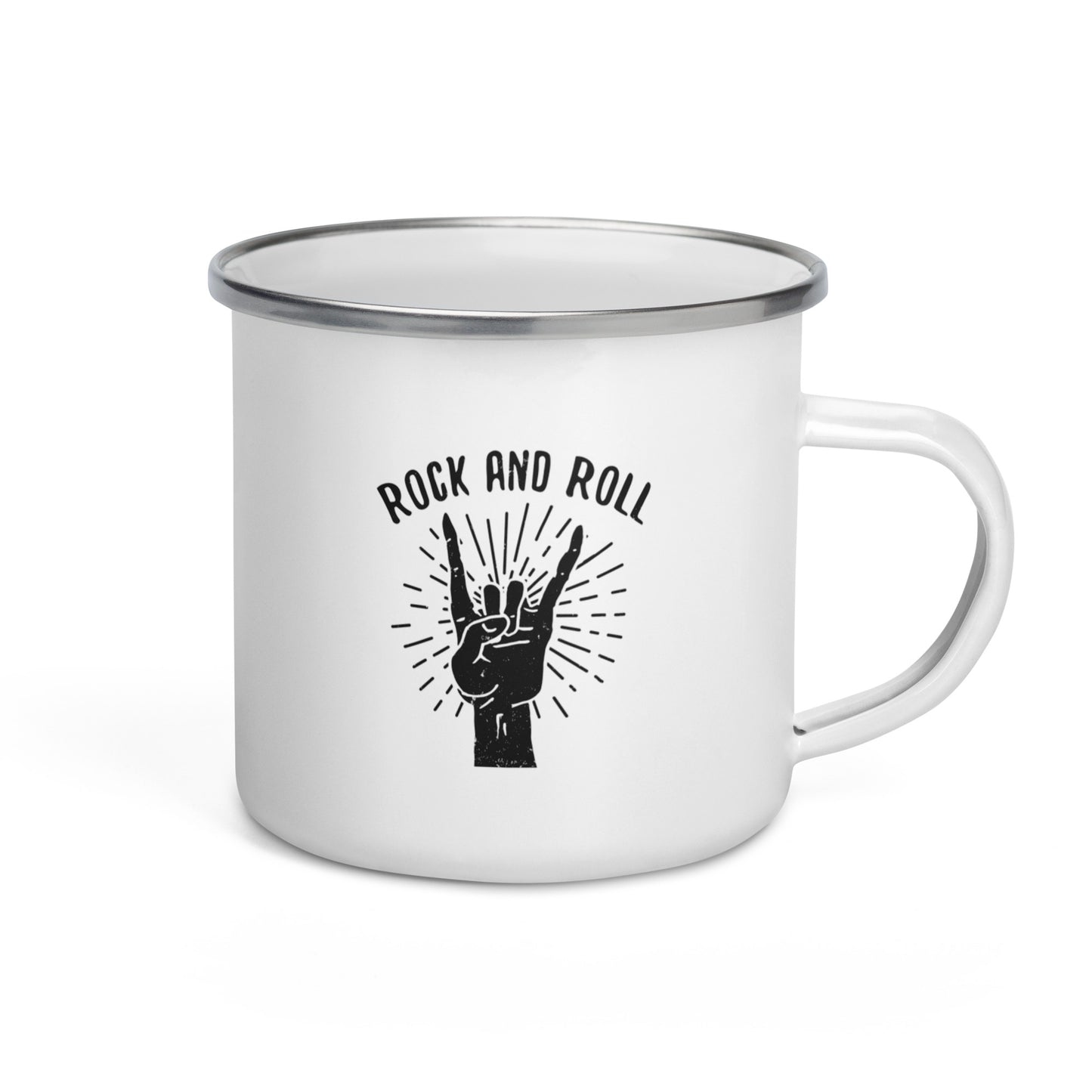 Rock and Roll Hand Enamel Mug