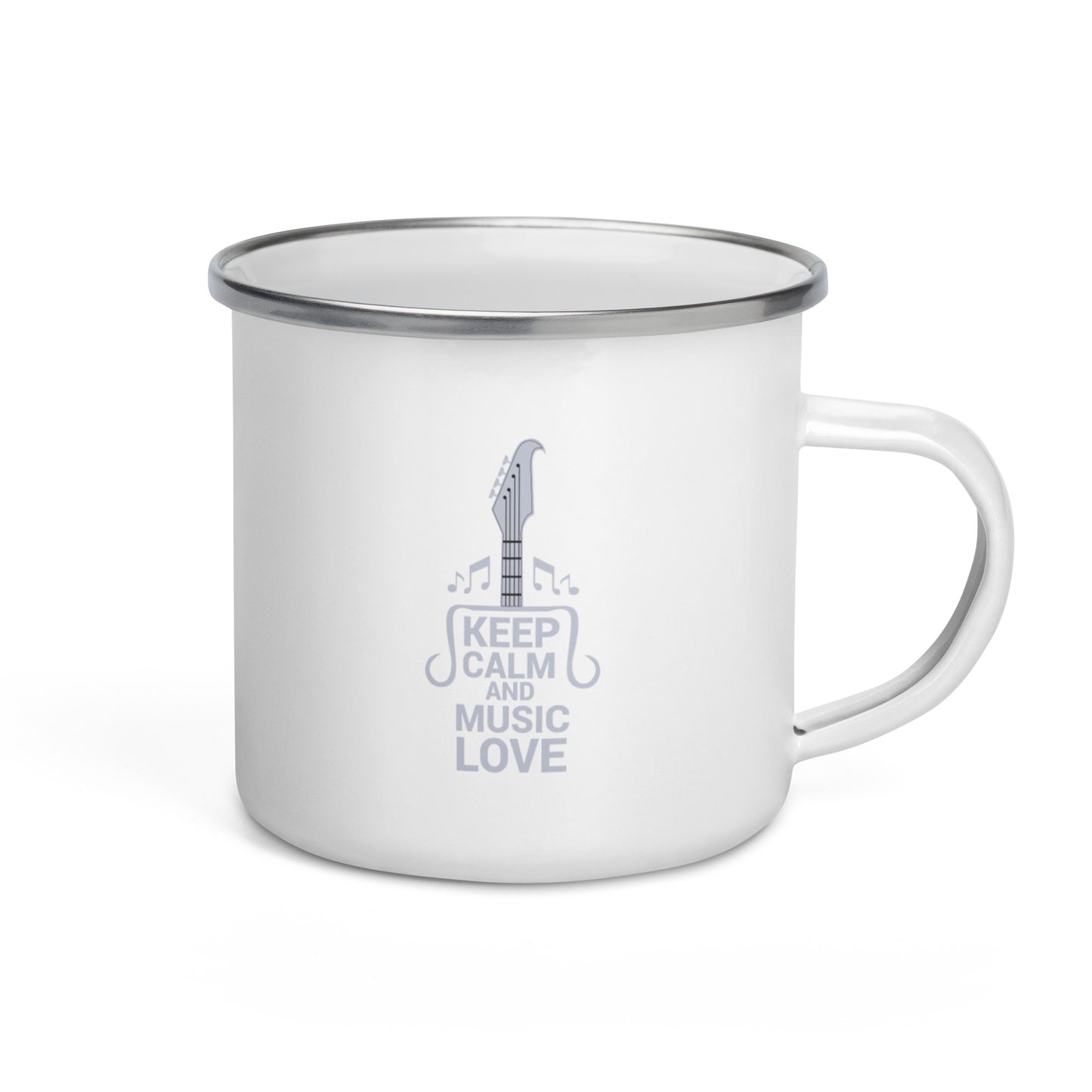 Keep Calm and Music Love Enamel Mug