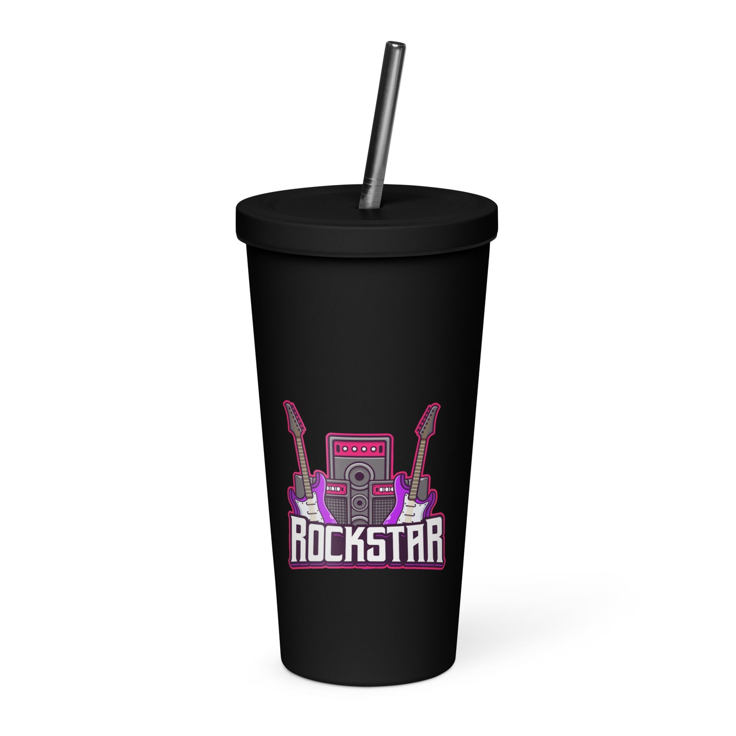 Rockstar Insulated Tumbler with Straw