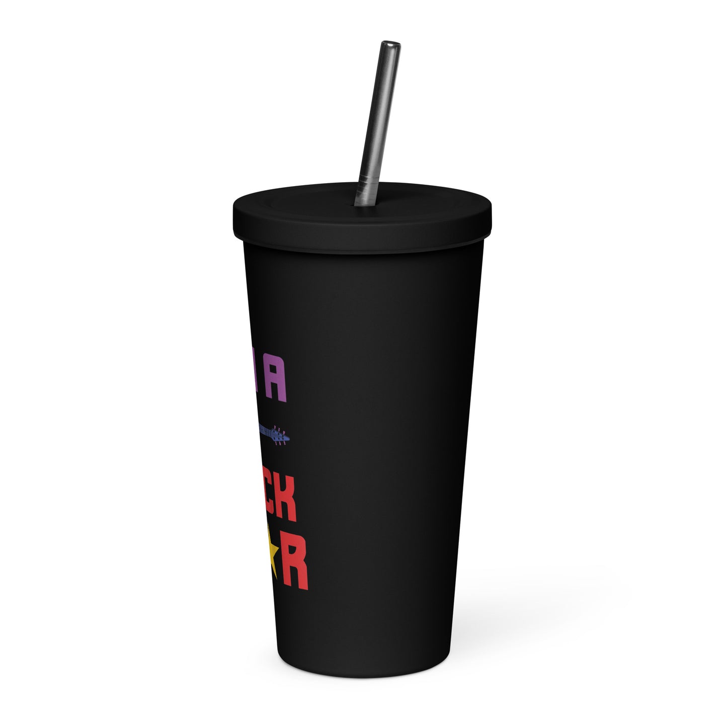 I Am Rockstar Insulated Tumbler with Straw