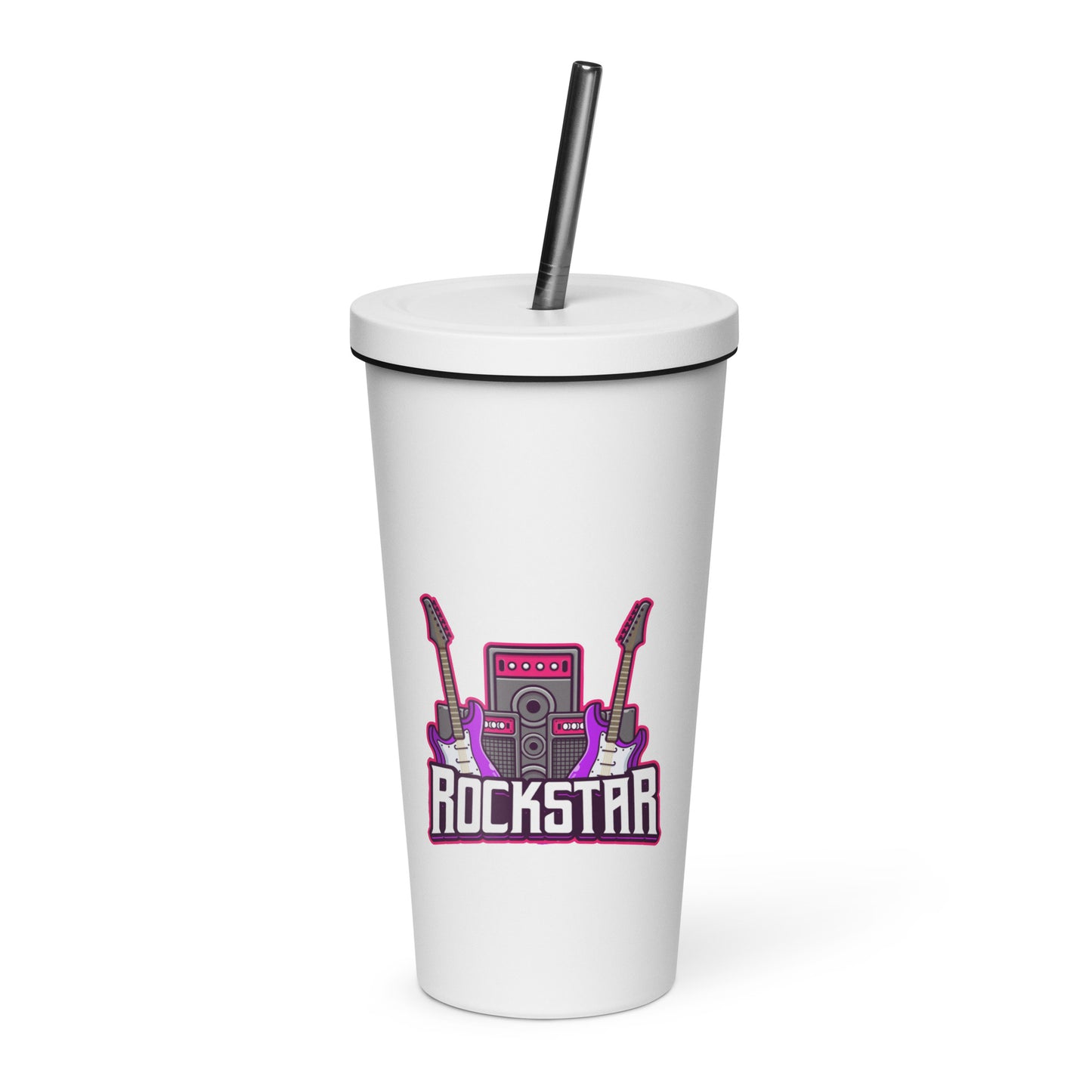Rockstar Insulated Tumbler with Straw