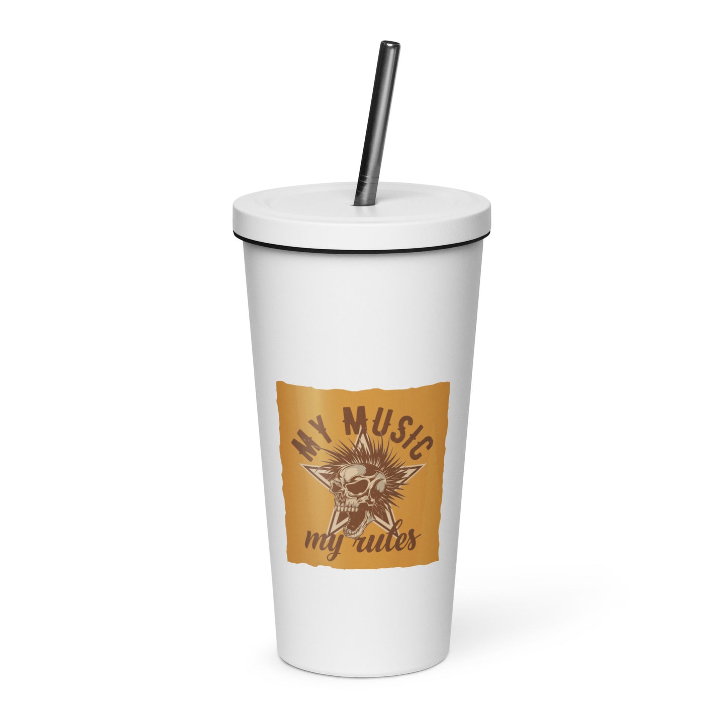 My Music My Rules Insulated Tumbler with Straw