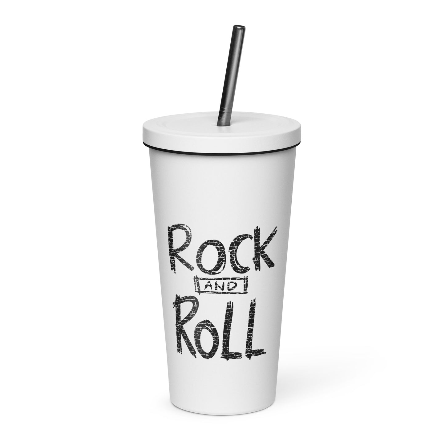 Rock and Roll Insulated Tumbler with Straw