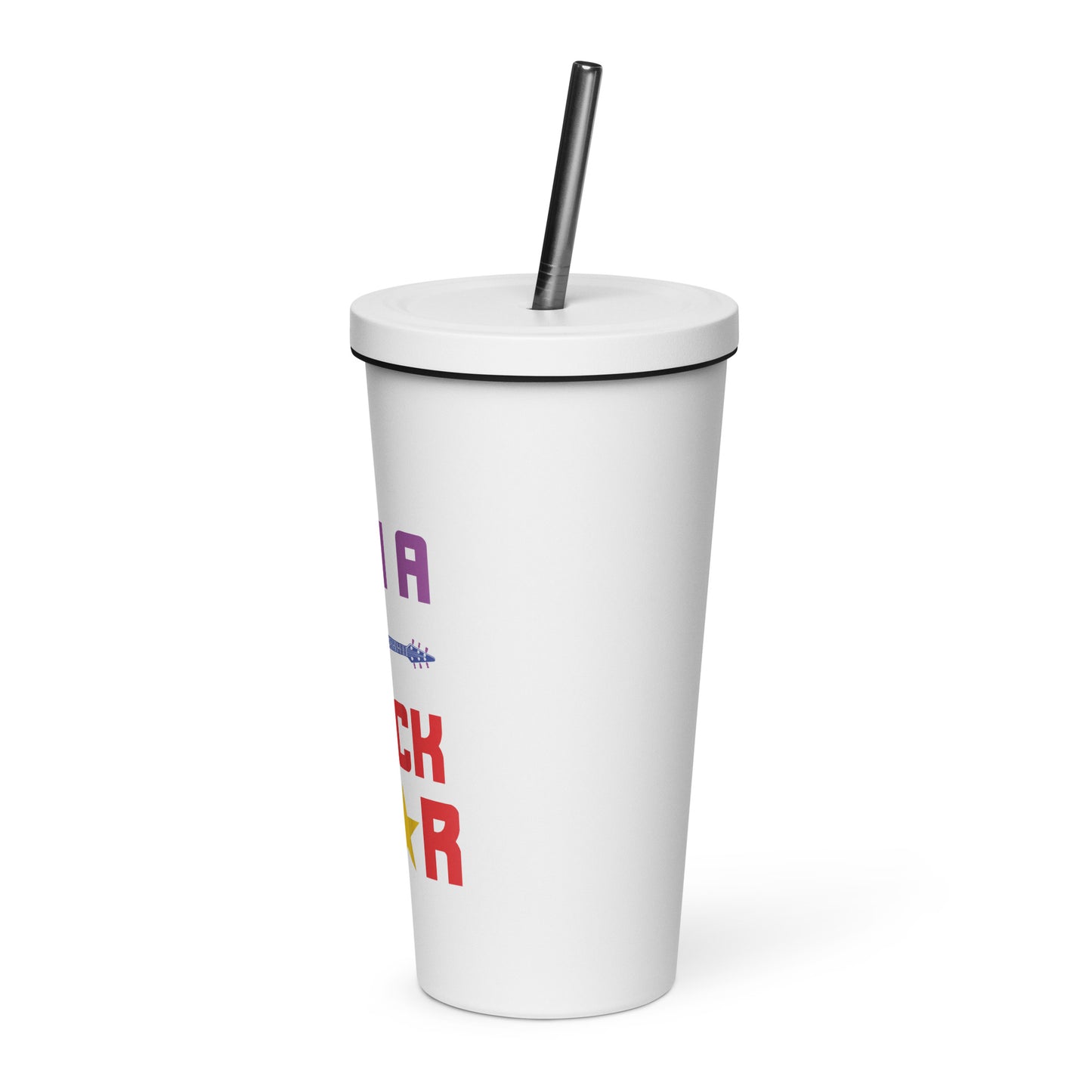 I Am Rockstar Insulated Tumbler with Straw