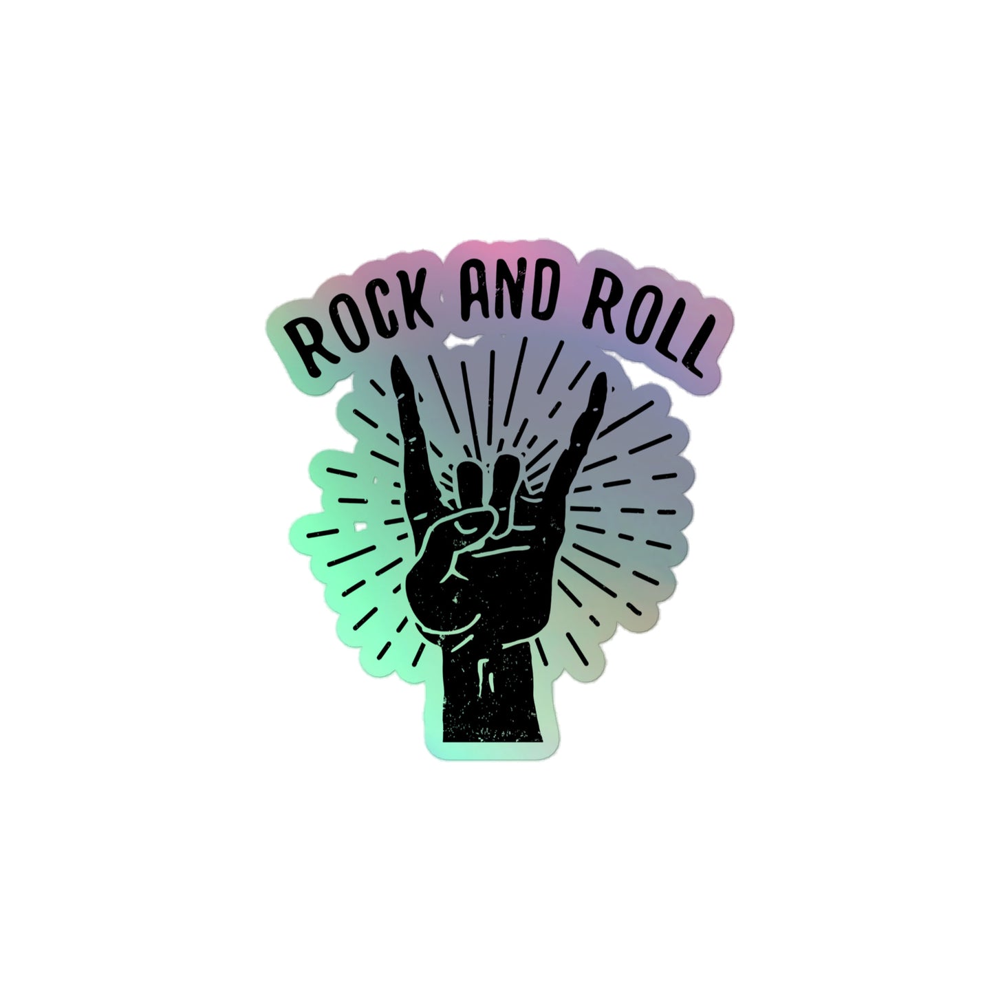Rock and Roll Hand Holographic Stickers