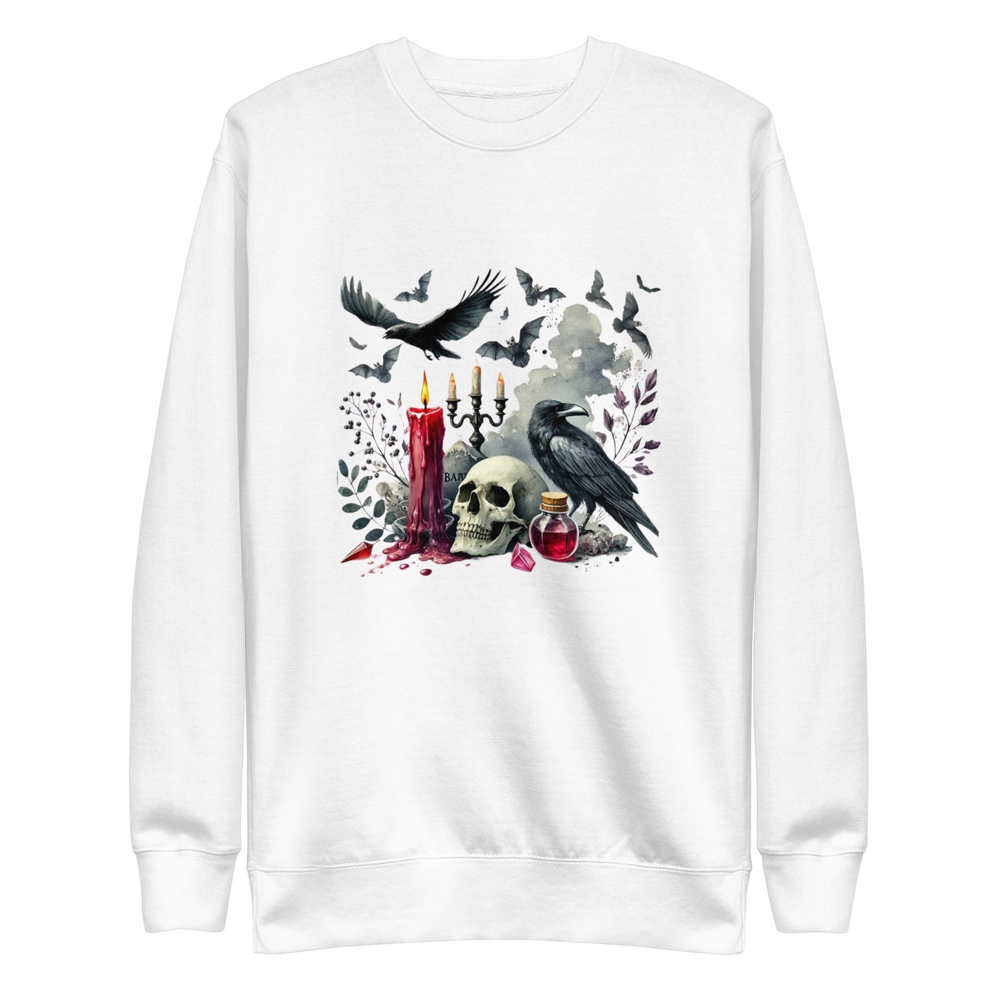 Scary Bats, Skulls, and Candle Sweatshirt