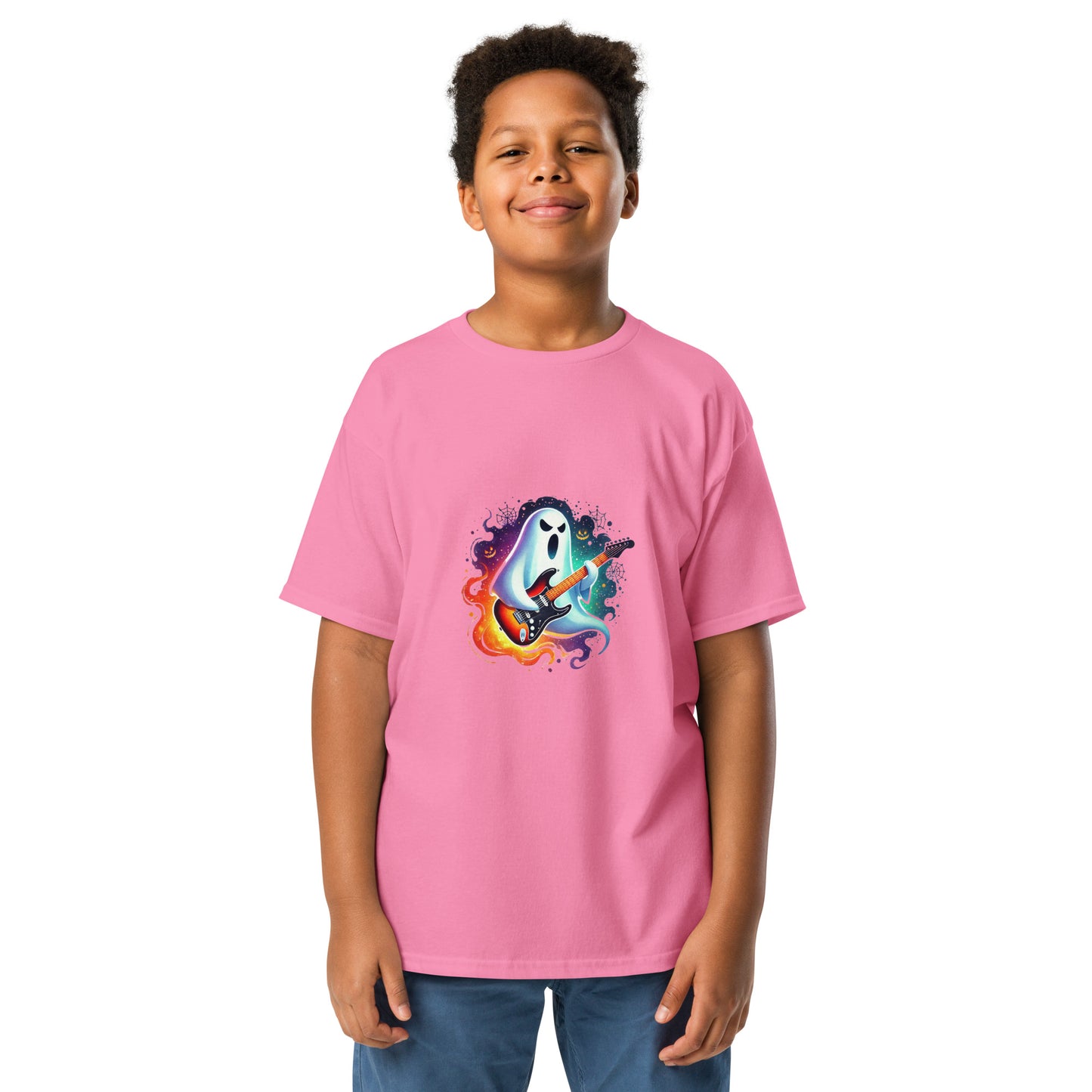 Halloween Ghost Shredding Guitar Youth T-shirt