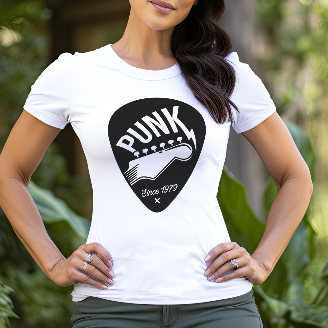 Guitar Pick with Guitar Head - Punk Since 1979 T-shirt