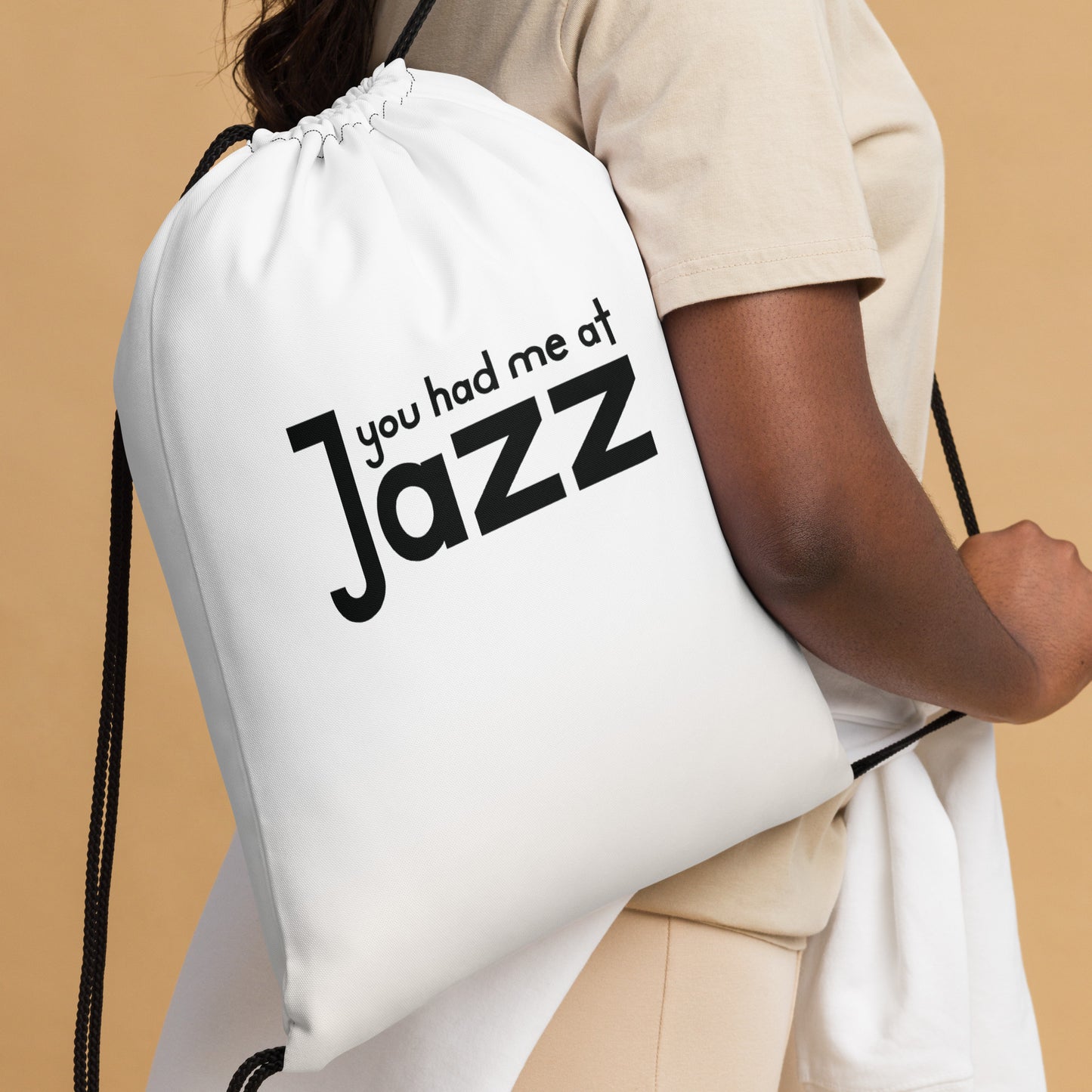 You Had Me At Jazz Drawstring Bag