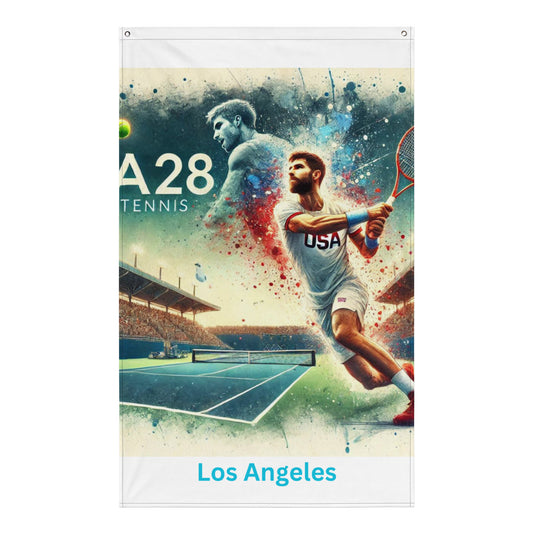 LA28 Tennis Championship Watercolor Print Team USA Flag