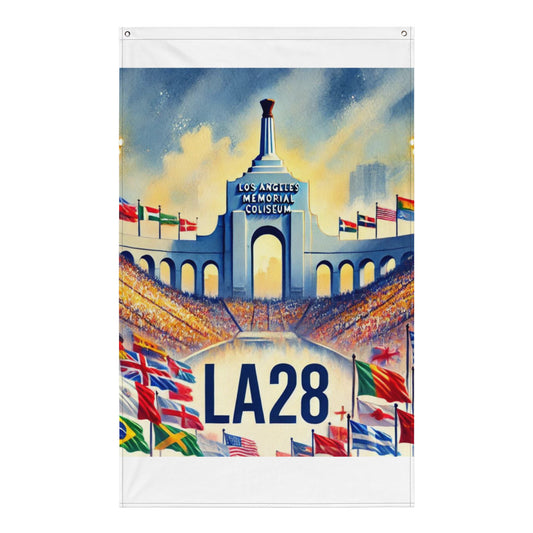 Flags of Nations at Los Angeles Memorial Coliseum LA28 Flag