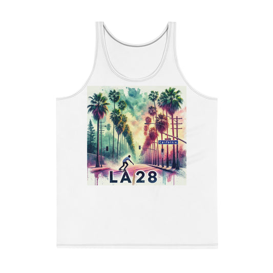 Surrealistic LA28 Skateboarding Palm Trees Tank Top