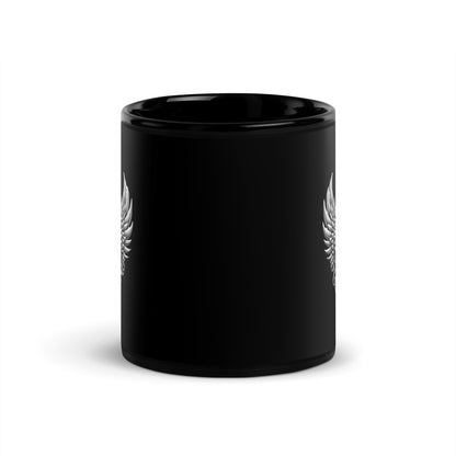 Guitar Angel Wings Black Mug