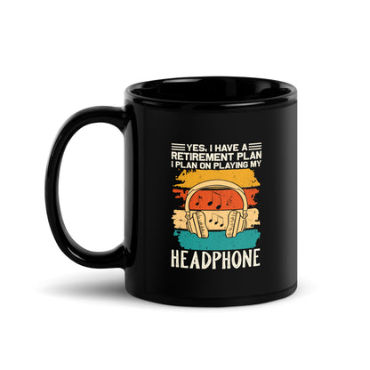 Playing My Headphone Black Mug