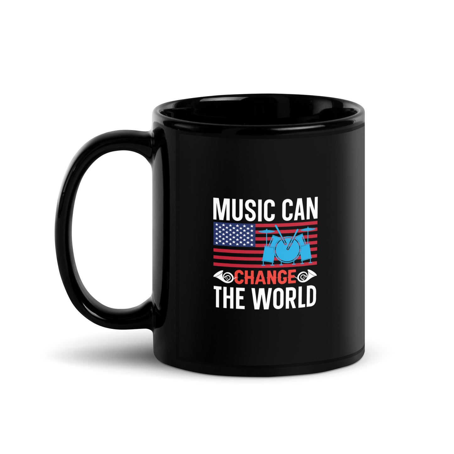 Music Can Change The World Black Mug
