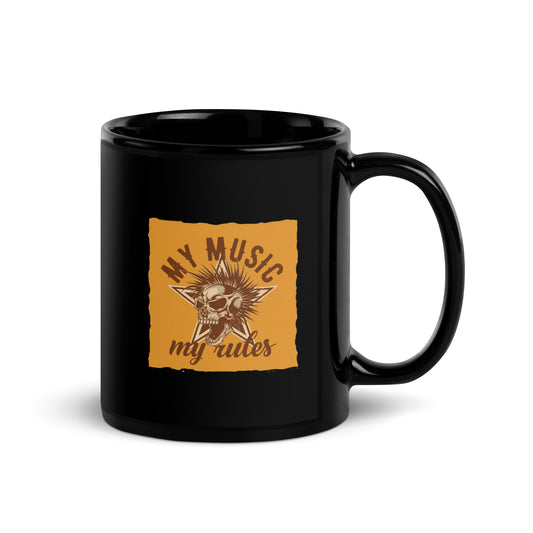 My Music My Rules Black Mug