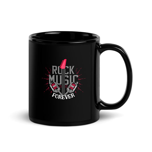 Rock Music Forever Black Mug