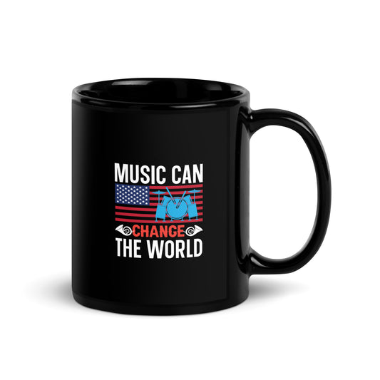 Music Can Change The World Black Mug
