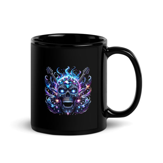 Diamond Skull Bling Black Mug