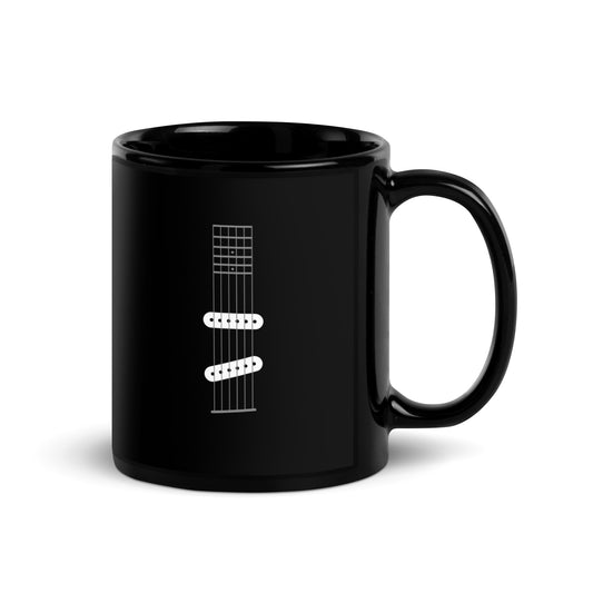 I Love My Guitar Black Mug
