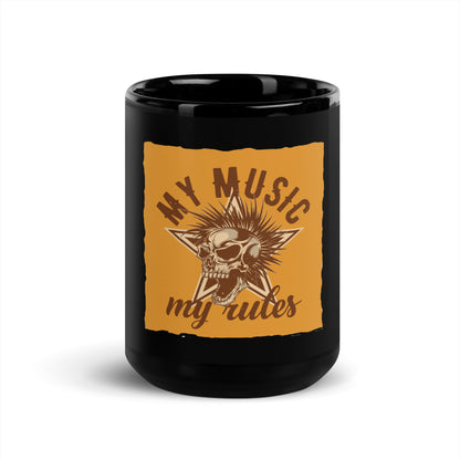 My Music My Rules Black Mug