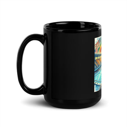 Vibrant Watercolor LA28 Swimming Crowd Logo | Energetic Olympic Swimming Art Black Mug