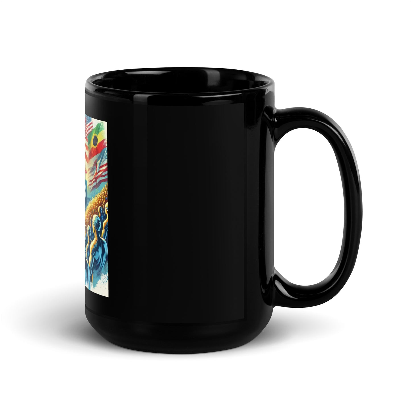 Vibrant Watercolor LA28 Swimming Crowd Logo | Energetic Olympic Swimming Art Black Mug