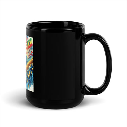 Vibrant Watercolor LA28 Swimming Crowd Logo | Energetic Olympic Swimming Art Black Mug