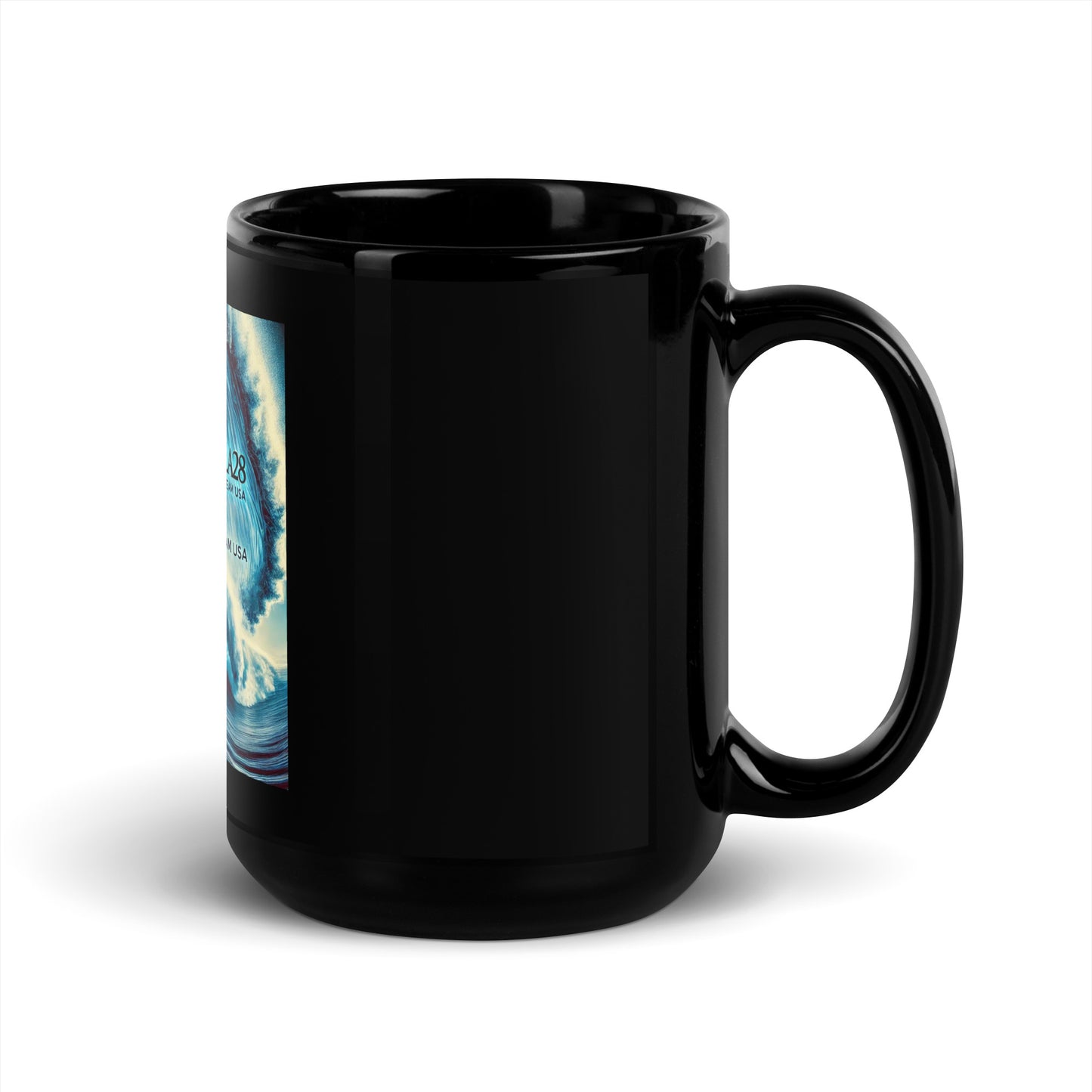 LA28 Team USA Surfer Art Print Black Mug
