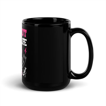 Without Music, Life Would Be A Mistake Pink Black Mug