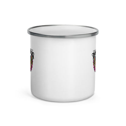 Rock and Roll Babe Wings Enamel Mug