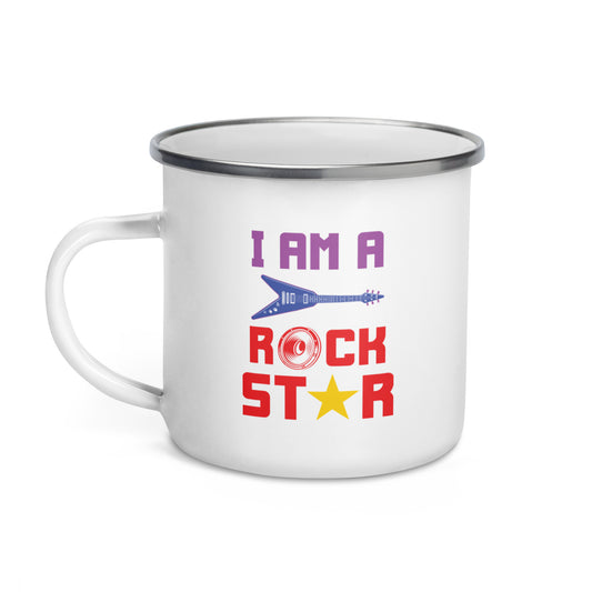 I Am Rockstar Enamel Mug