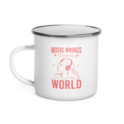 Music Brings Harmony to the World Enamel Mug