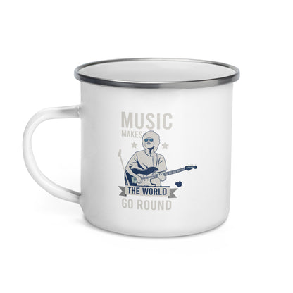 Music Makes The World Go Round Enamel Mug