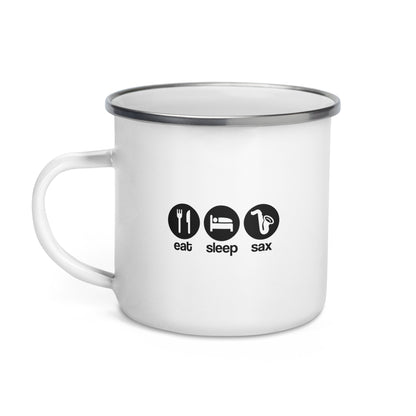 Eat, Sleep, Sax Enamel Mug