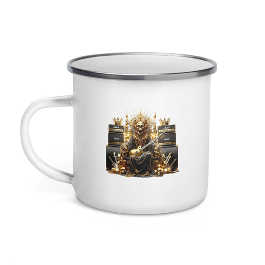 King Skull Gold Guitar and Amplifier Enamel Mug