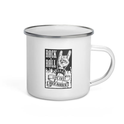 Live Fast Rock Harder Enamel Mug